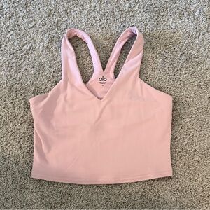 alo yoga real bra tank ballet pink